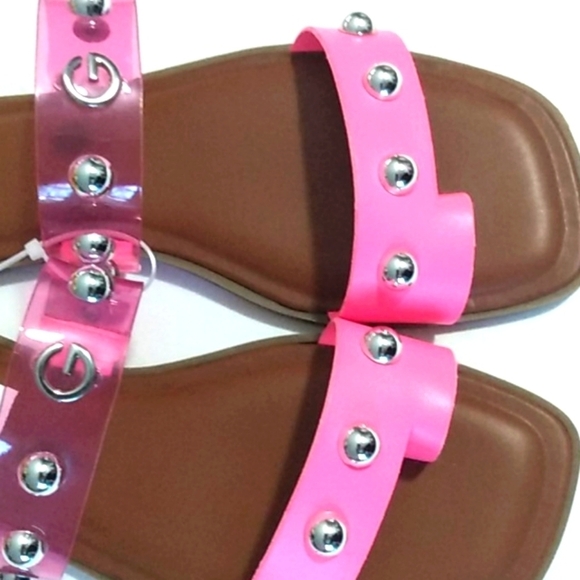 GBG Los Angles Pink Silver Stud Thong Sandals SIZE 7.5 NWOT - Picture 7 of 8
